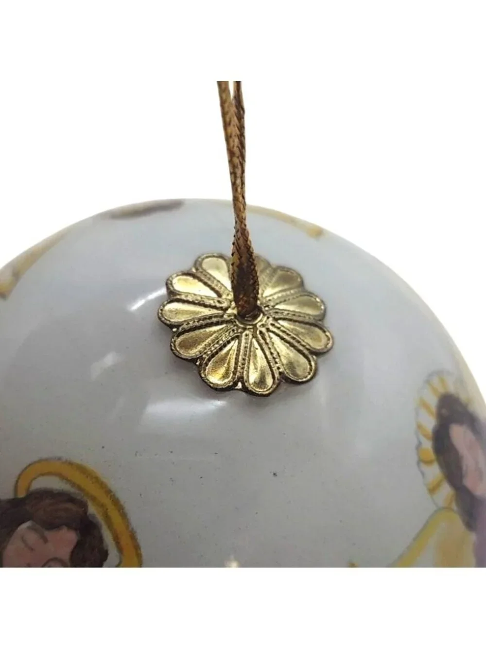 Glass Angel Ball Ornament Li Bien Reverse Hand Painted Storage Box 1997 Pier One